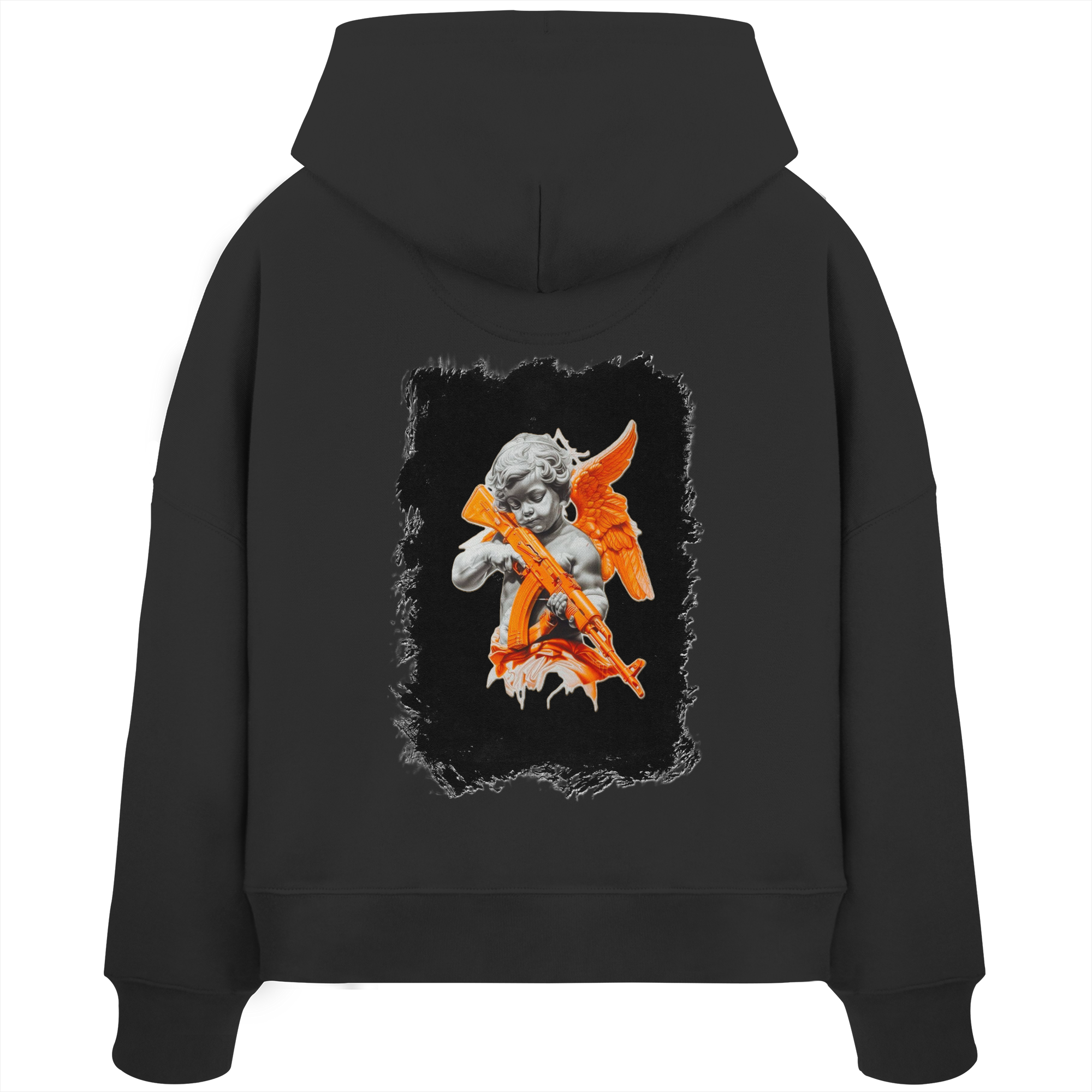Angel with the AK - Womens Organic Boxcut Hoodie
