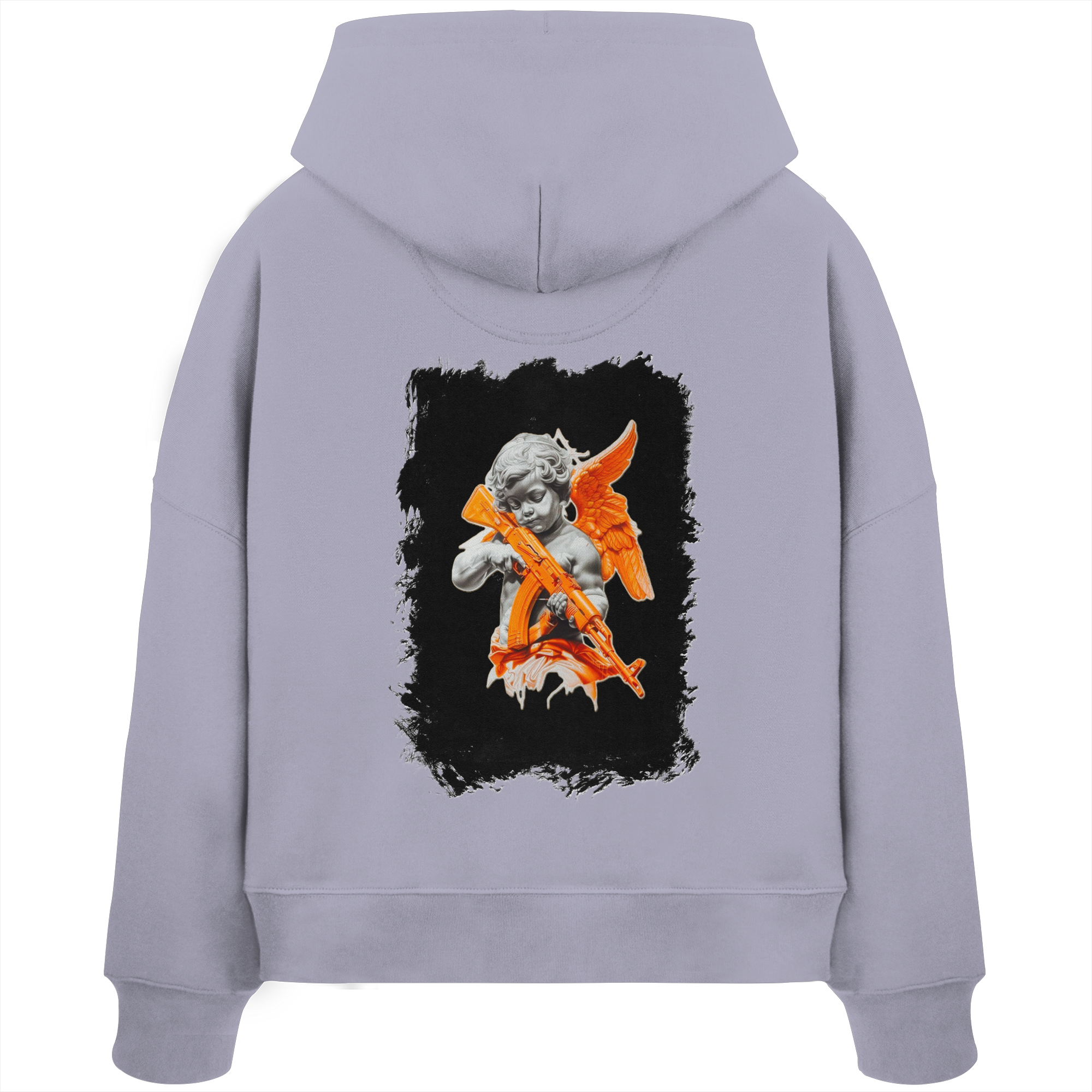 Angel with the AK - Womens Organic Boxcut Hoodie
