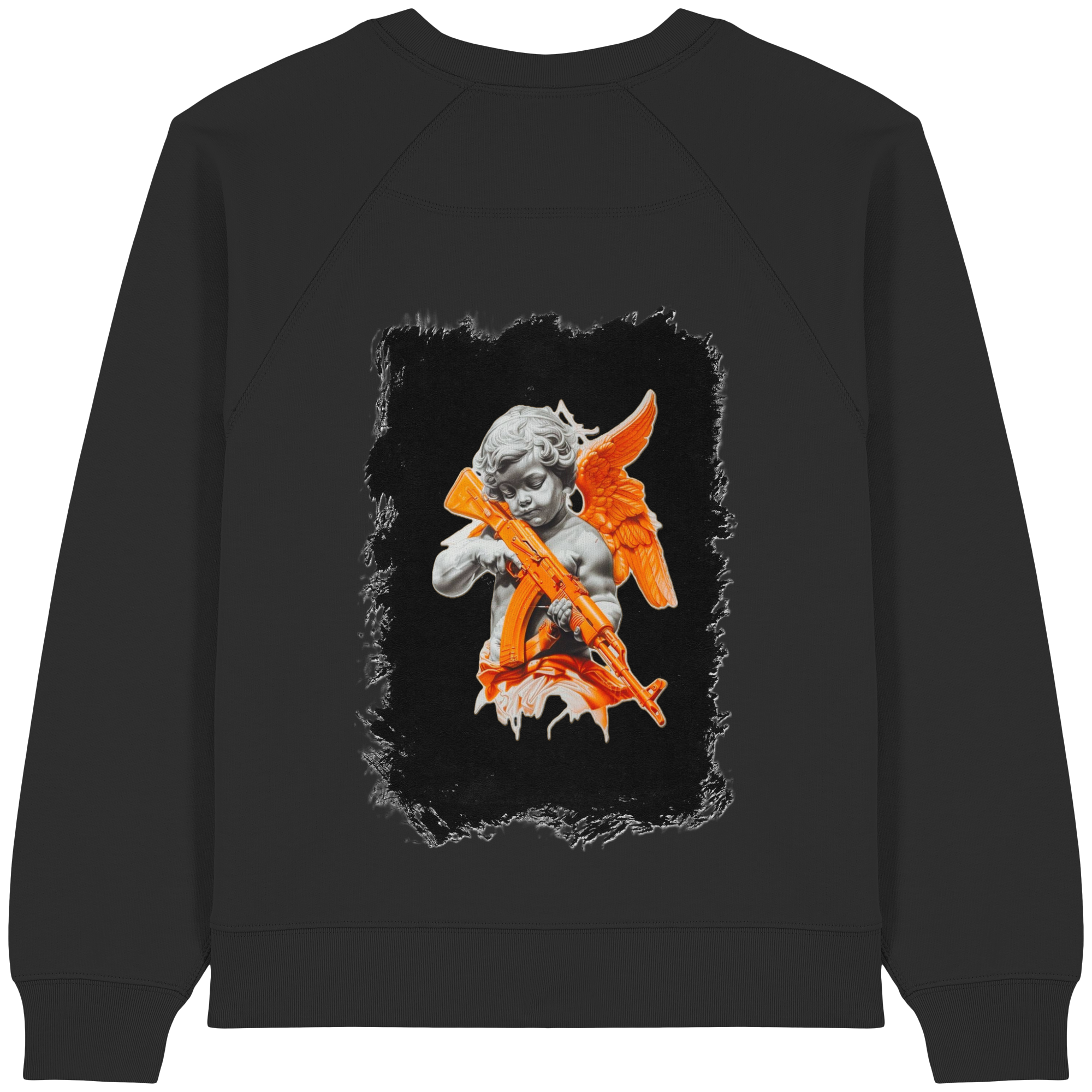Angel with the AK - Womens Organic Raglan Sweatshirt
