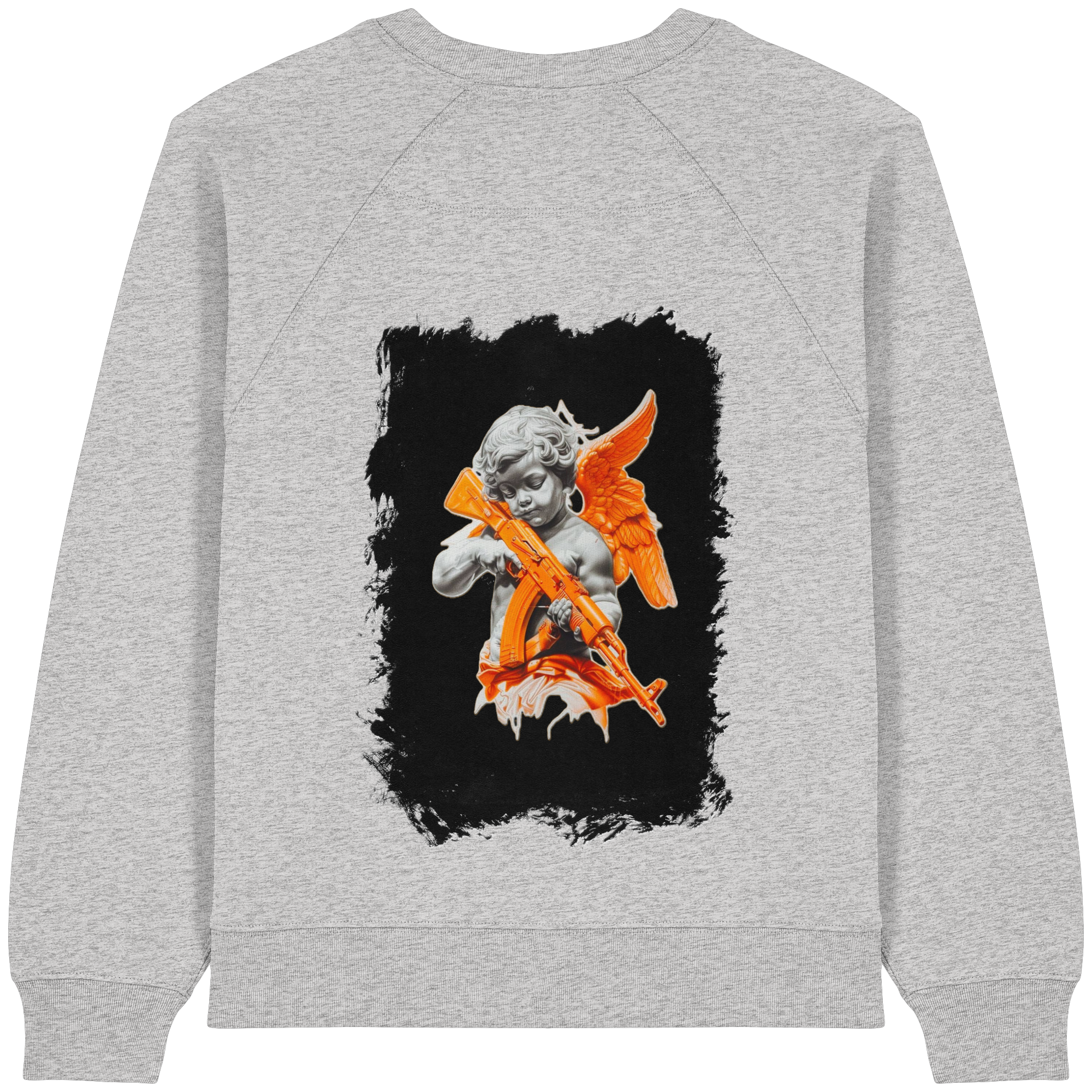Angel with the AK - Womens Organic Raglan Sweatshirt