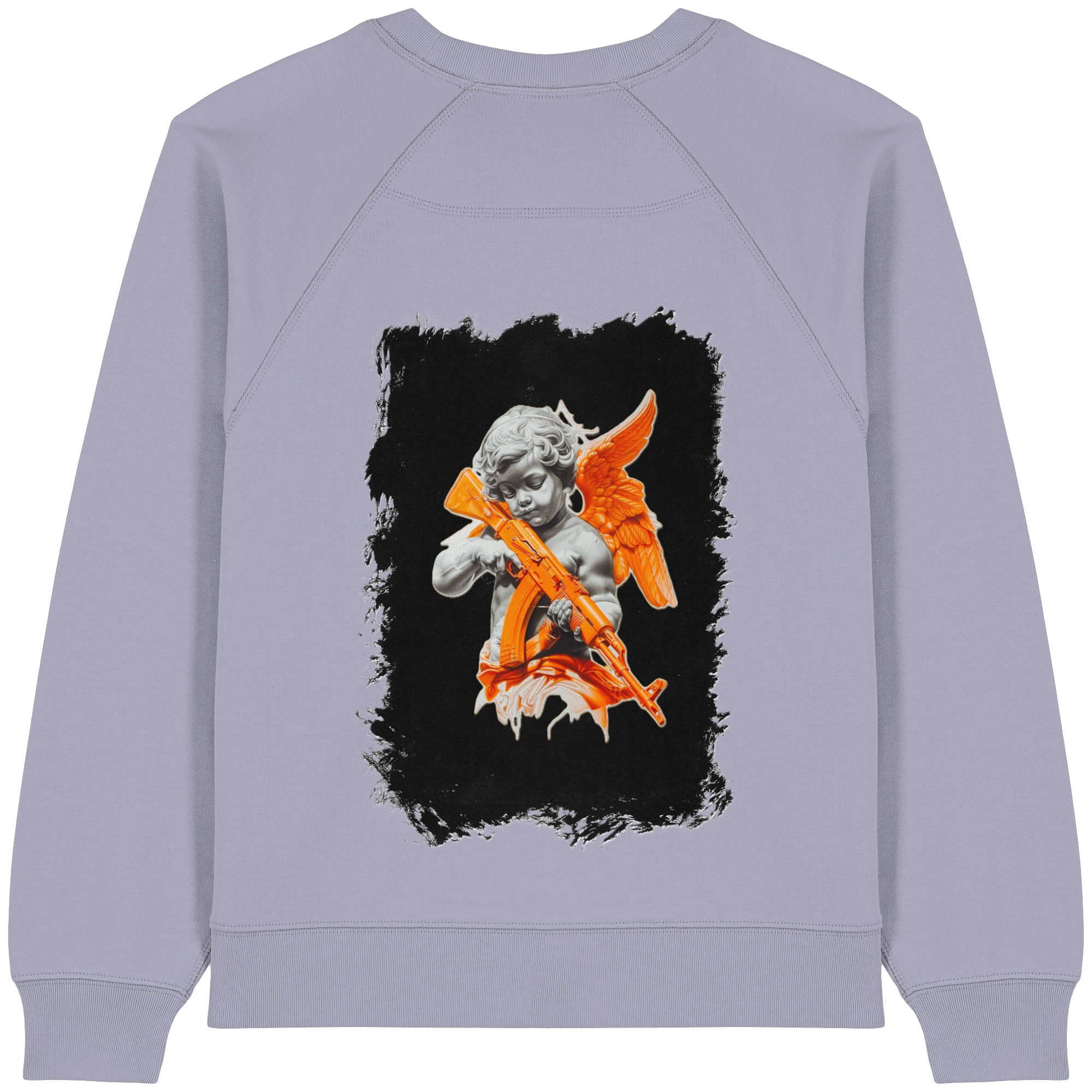 Angel with the AK - Womens Organic Raglan Sweatshirt