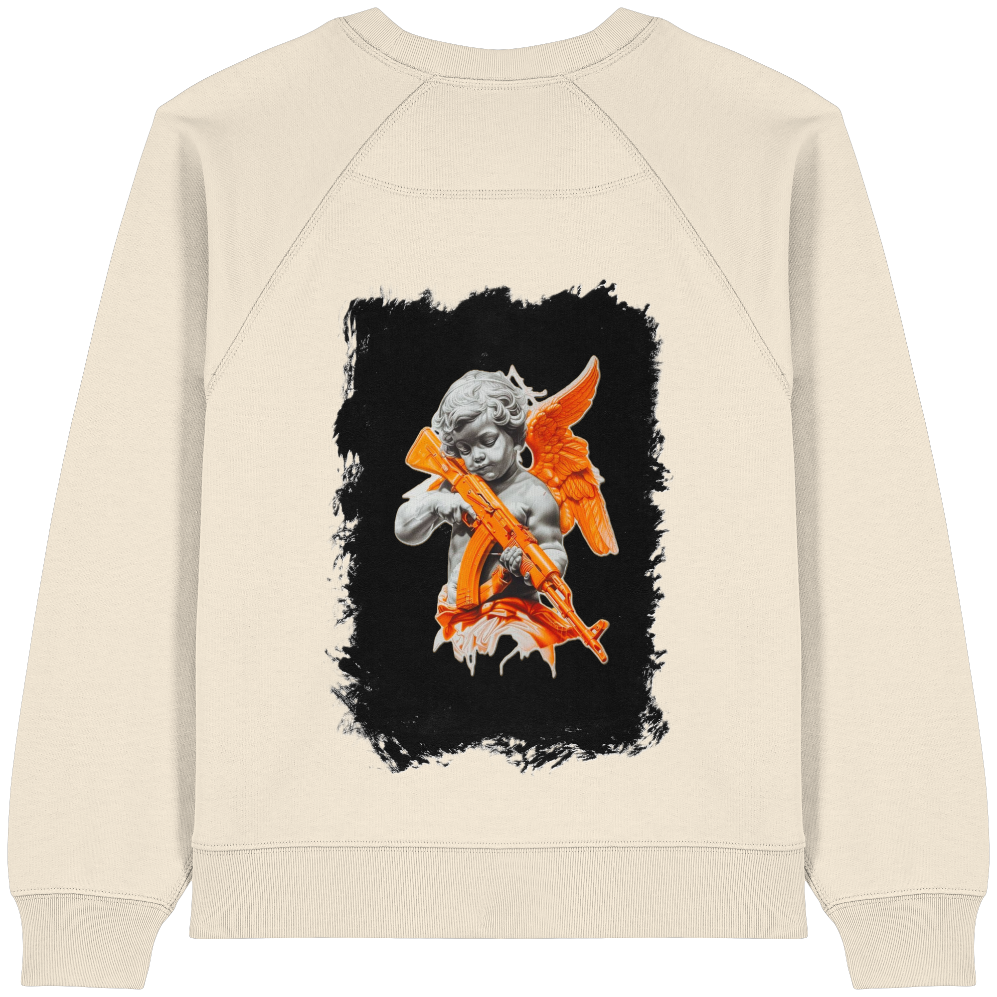 Angel with the AK - Womens Organic Raglan Sweatshirt