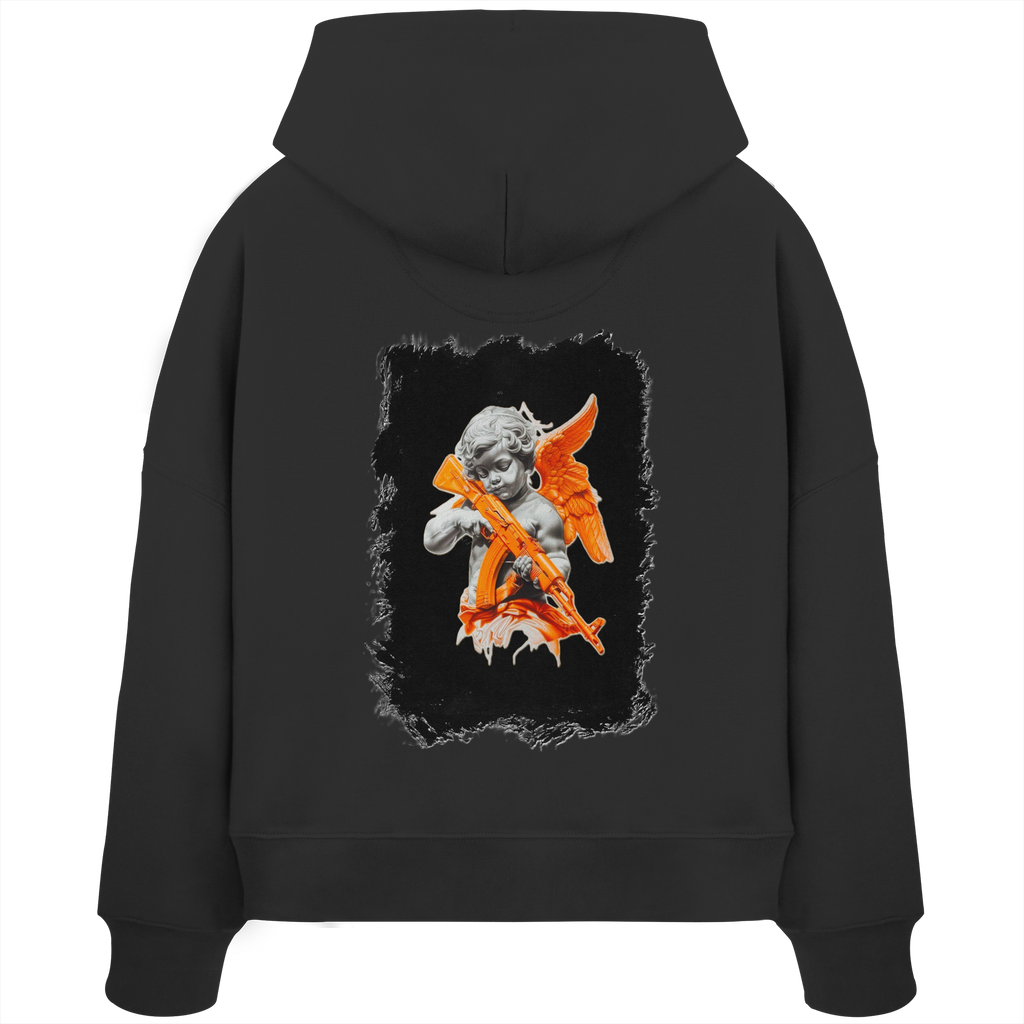 Angel with the AK - Womens Organic Boxcut Hoodie