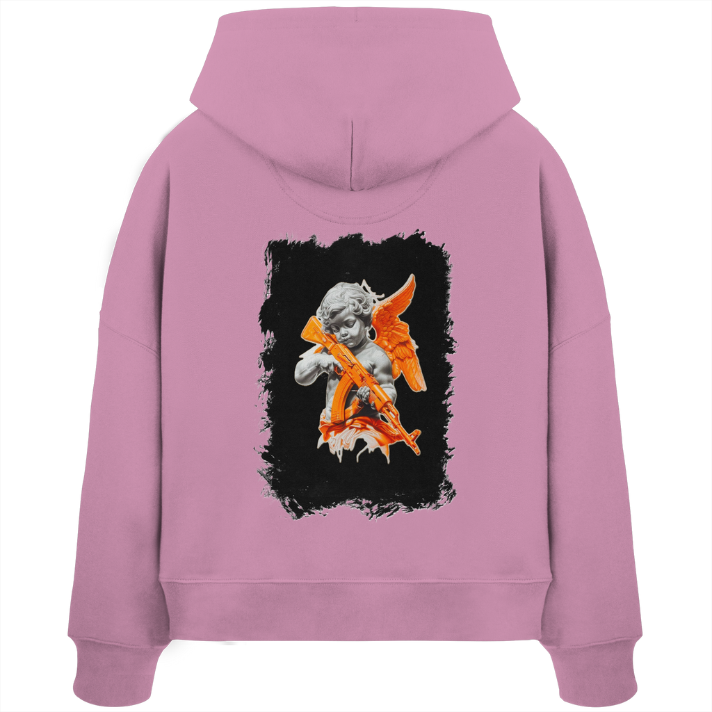 Angel with the AK - Womens Organic Boxcut Hoodie