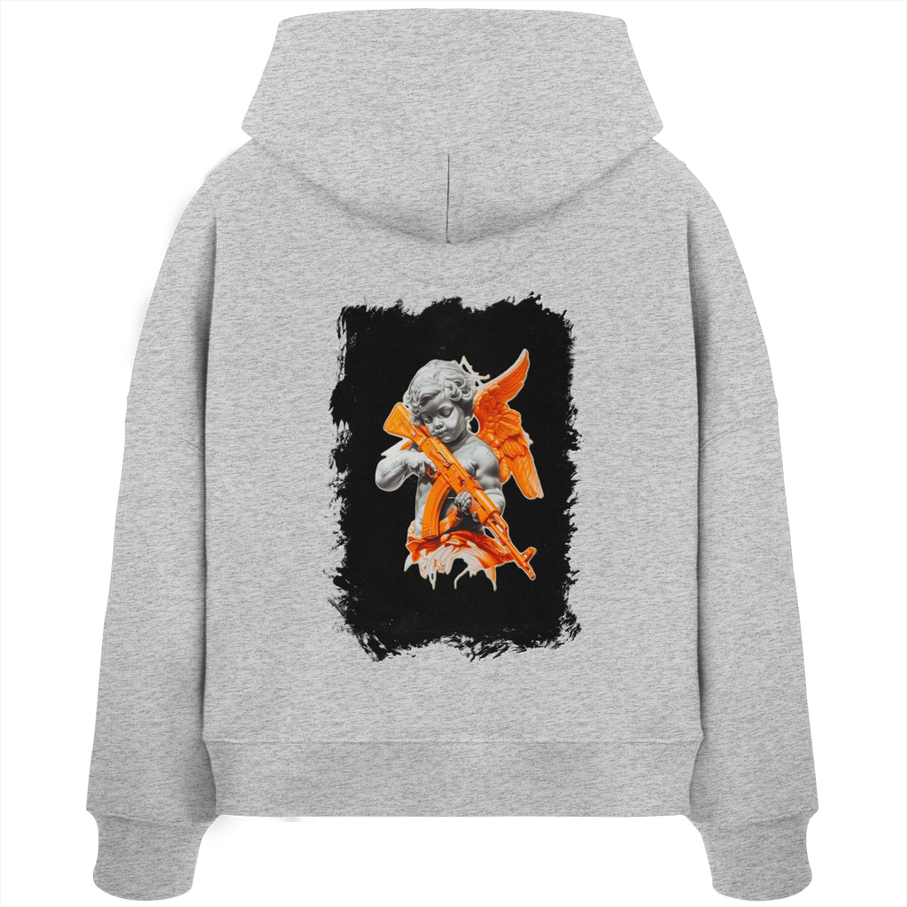 Angel with the AK - Womens Organic Boxcut Hoodie