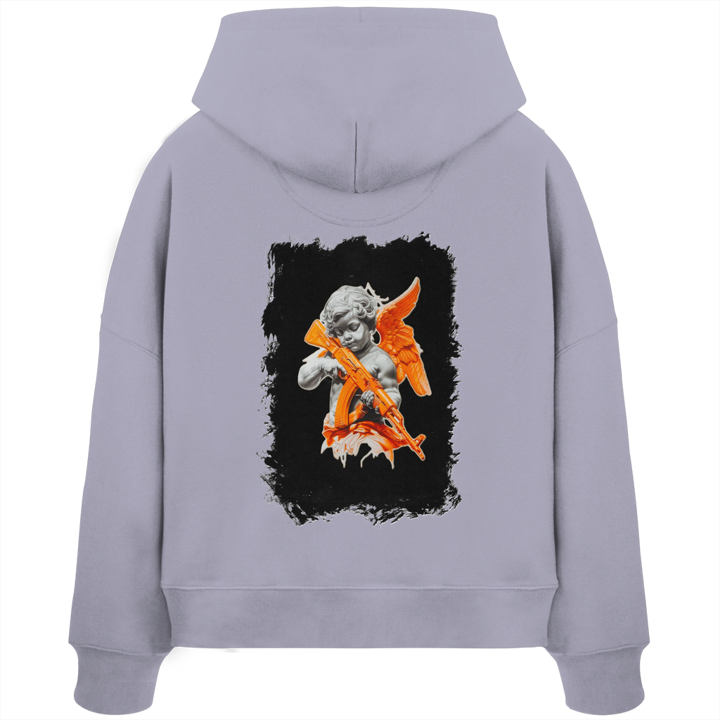 Angel with the AK - Womens Organic Boxcut Hoodie
