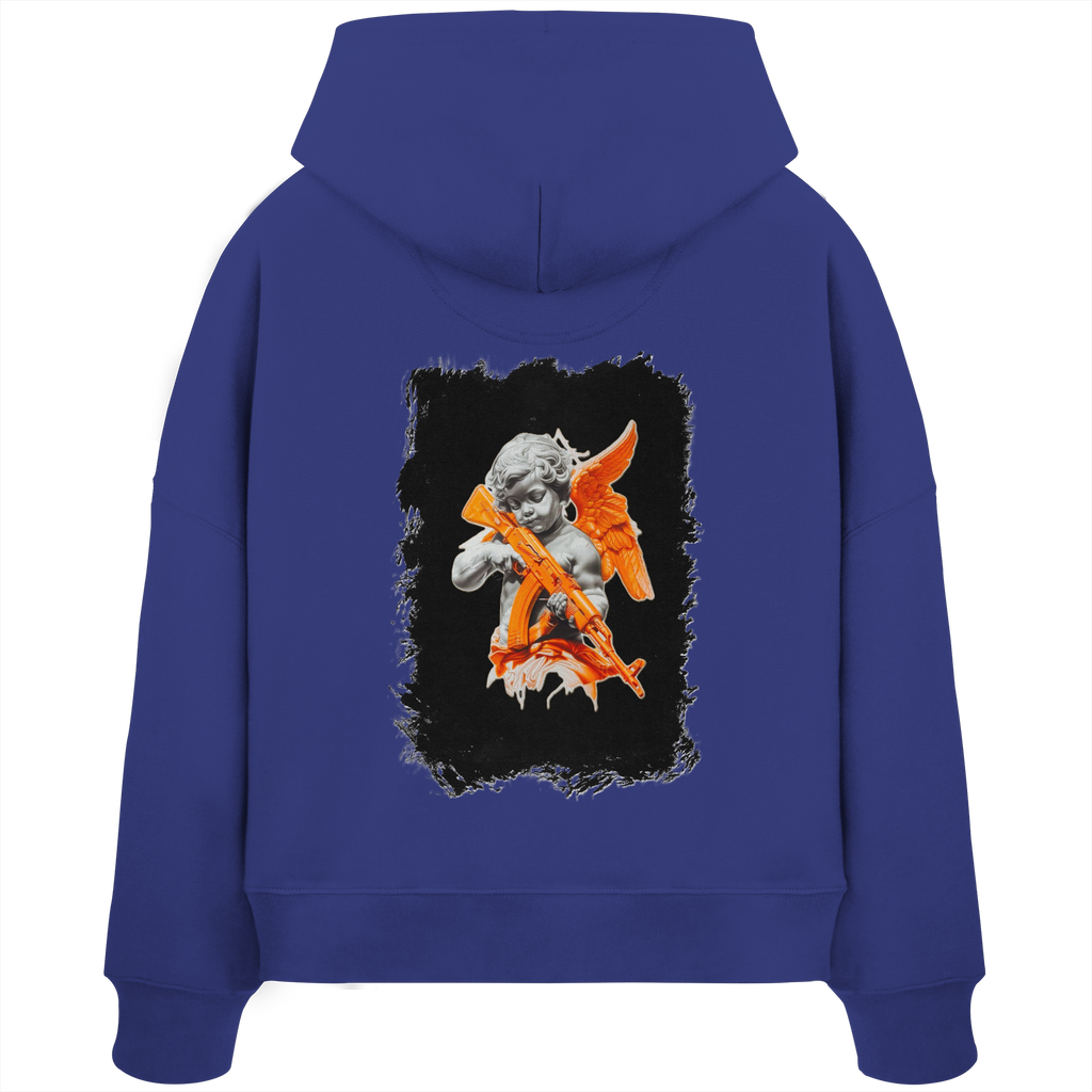 Angel with the AK - Womens Organic Boxcut Hoodie
