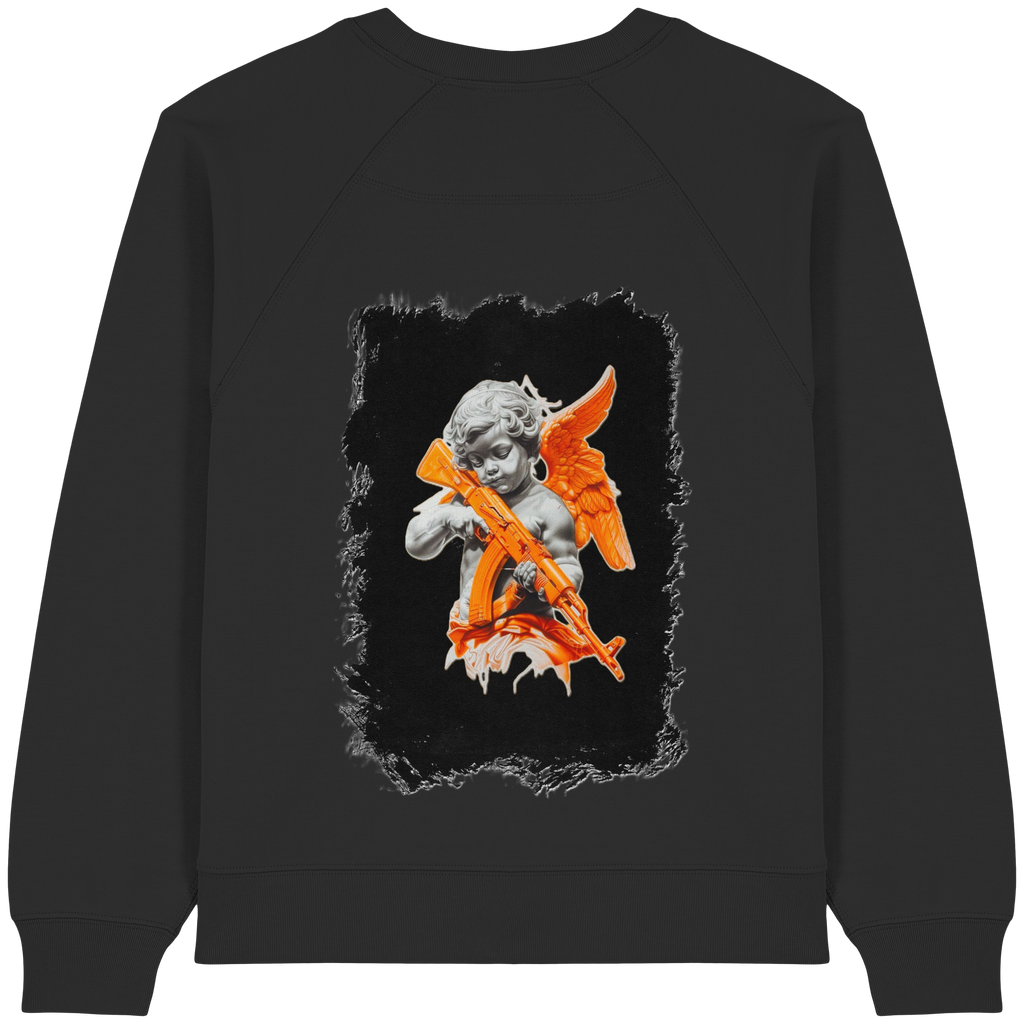 Angel with the AK - Womens Organic Raglan Sweatshirt