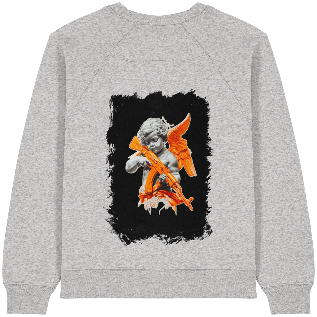 Angel with the AK - Womens Organic Raglan Sweatshirt