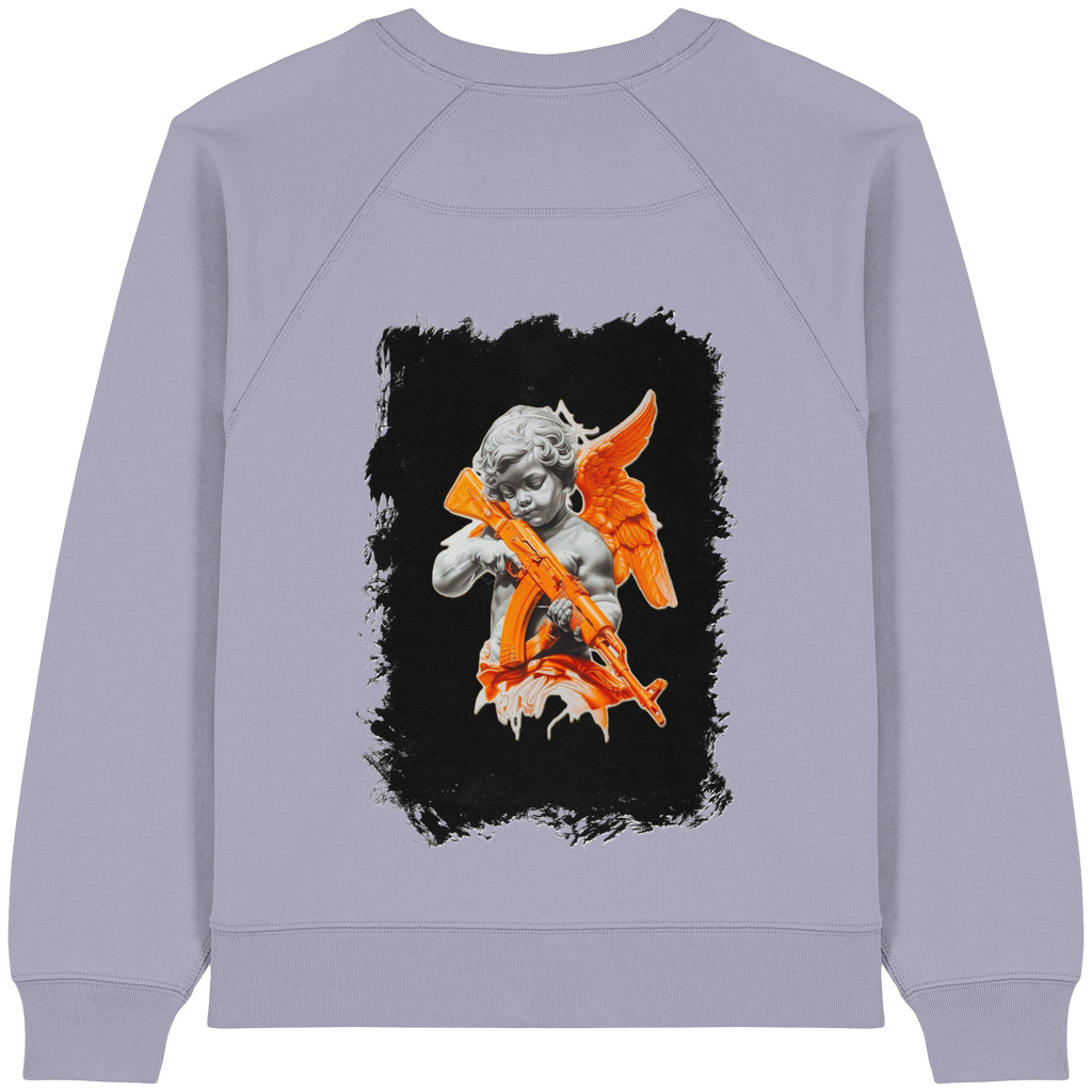Angel with the AK - Womens Organic Raglan Sweatshirt