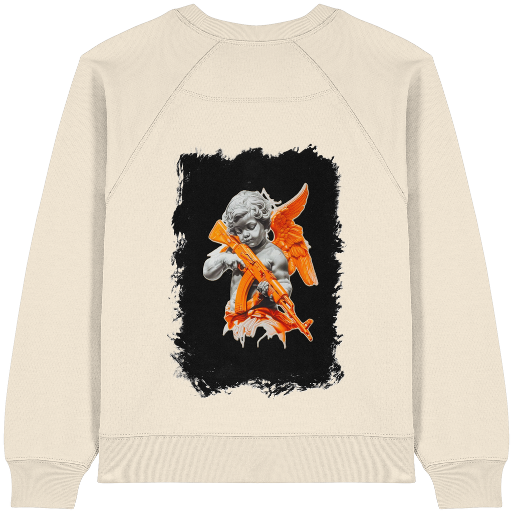 Angel with the AK - Womens Organic Raglan Sweatshirt